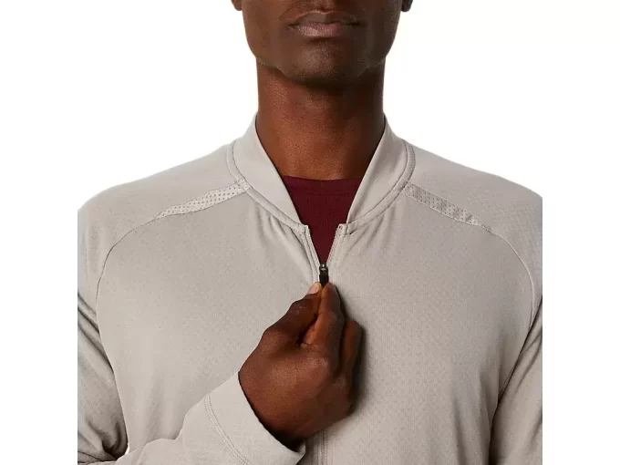 GIACCA ACTIBREEZE JACQUARD GRID FULL ZIP