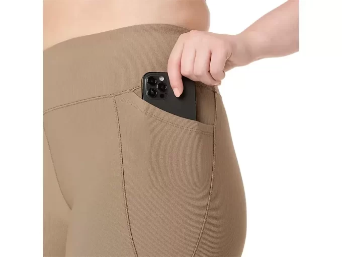 Leggings da donna a vita alta a coste 7/8