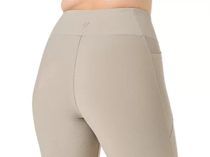 Leggings da donna a vita alta a coste 7/8