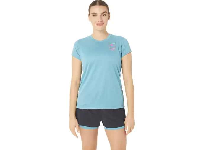 MAGLIA A MANICHE CORTE CON LOGO FUJITRAIL DA DONNA