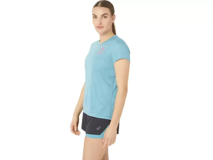 MAGLIA A MANICHE CORTE CON LOGO FUJITRAIL DA DONNA