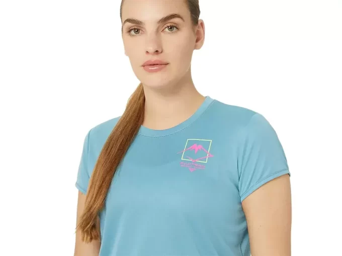 MAGLIA A MANICHE CORTE CON LOGO FUJITRAIL DA DONNA
