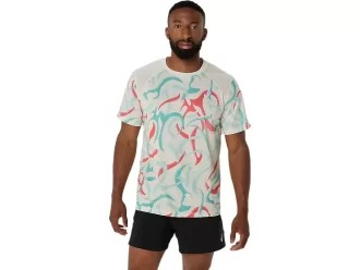 MAGLIA A MANICHE CORTE CON STAMPA STRADA ALL OVER