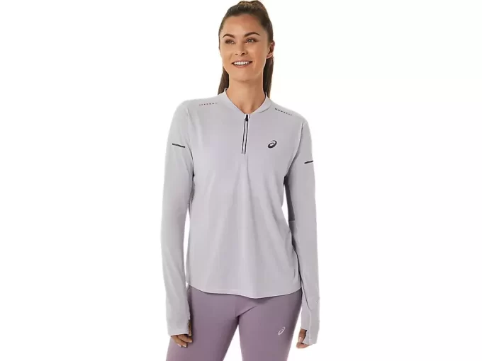 MAGLIA A MANICHE LUNGHE METARUN CON 1/2 ZIP DA DONNA