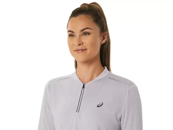 MAGLIA A MANICHE LUNGHE METARUN CON 1/2 ZIP DA DONNA