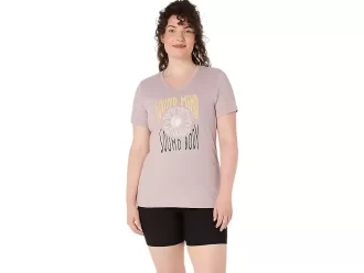 MAGLIA DA DONNA CON SLOGAN GIRASOLE E SCOLLO A V