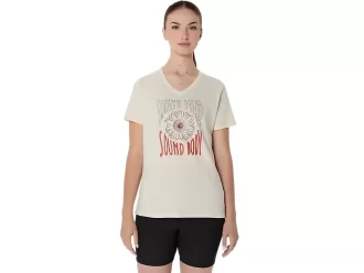 MAGLIA DA DONNA CON SLOGAN GIRASOLE E SCOLLO A V