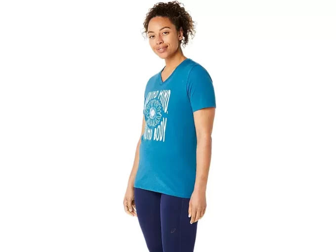 MAGLIA DA DONNA CON SLOGAN GIRASOLE E SCOLLO A V