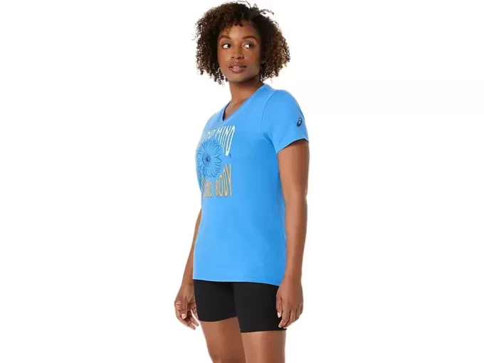 MAGLIA DA DONNA CON SLOGAN GIRASOLE E SCOLLO A V