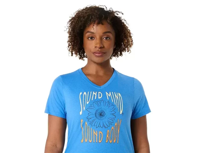 MAGLIA DA DONNA CON SLOGAN GIRASOLE E SCOLLO A V