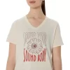 MAGLIA DA DONNA CON SLOGAN GIRASOLE E SCOLLO A V