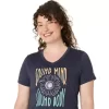 MAGLIA DA DONNA CON SLOGAN GIRASOLE E SCOLLO A V