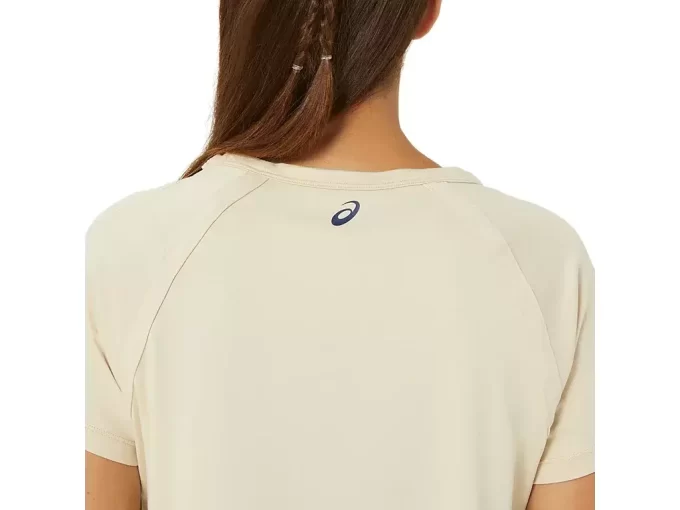 MAGLIA ELASTICIZZATA A MANICHE CORTE DA DONNA