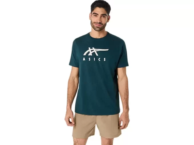 T-SHIRT A MANICHE CORTE ASICS STRIPE