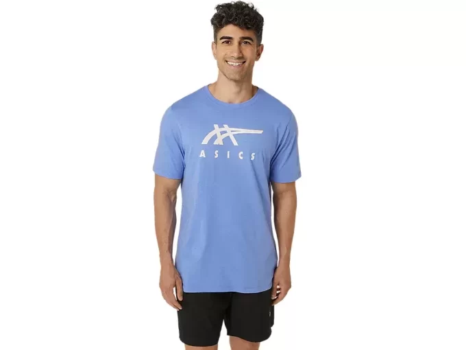 T-SHIRT A MANICHE CORTE ASICS STRIPE