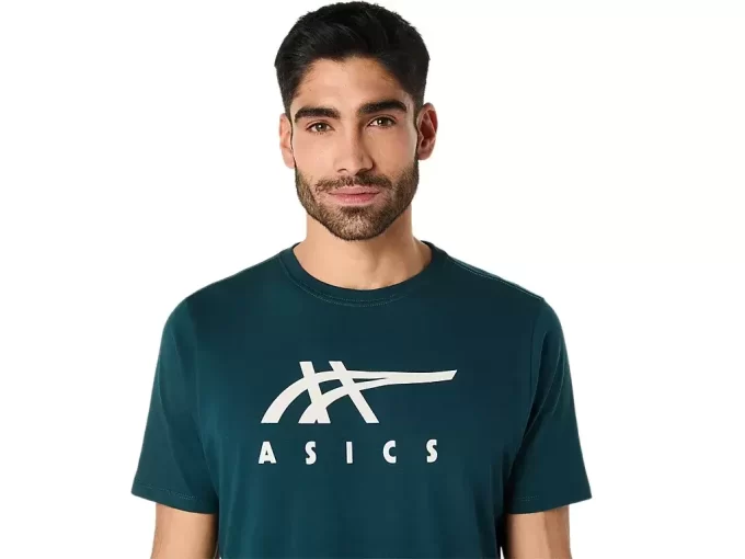 T-SHIRT A MANICHE CORTE ASICS STRIPE