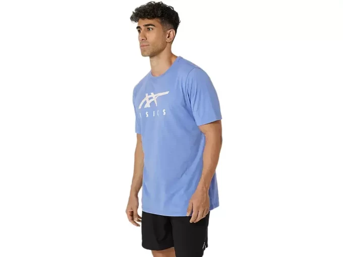 T-SHIRT A MANICHE CORTE ASICS STRIPE
