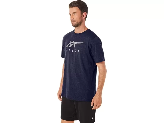 T-SHIRT A MANICHE CORTE ASICS STRIPE