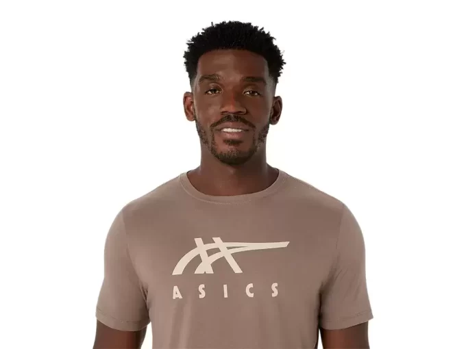 T-SHIRT A MANICHE CORTE ASICS STRIPE