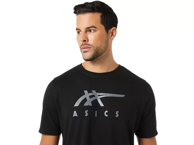 T-SHIRT A MANICHE CORTE ASICS STRIPE