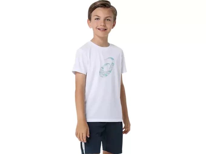 T-SHIRT A MANICHE CORTE CON GRAFICA A SPIRALE