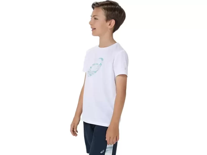 T-SHIRT A MANICHE CORTE CON GRAFICA A SPIRALE