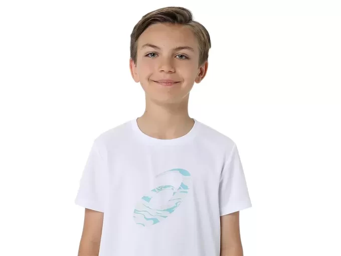 T-SHIRT A MANICHE CORTE CON GRAFICA A SPIRALE