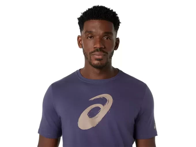 T-shirt a maniche corte con motivo a pennello