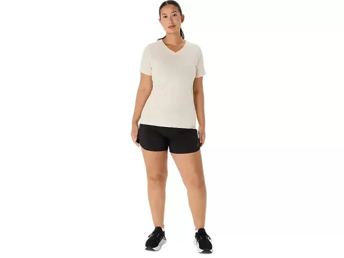 T-SHIRT A MANICHE CORTE CON SCOLLO A V ASICS NATURE DA DONNA