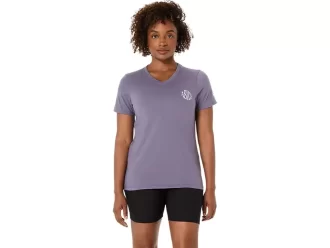 T-SHIRT A MANICHE CORTE CON SCOLLO A V ASICS NATURE DA DONNA