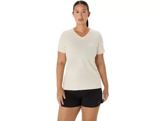 T-SHIRT A MANICHE CORTE CON SCOLLO A V ASICS NATURE DA DONNA