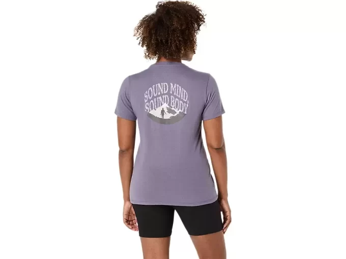 T-SHIRT A MANICHE CORTE CON SCOLLO A V ASICS NATURE DA DONNA