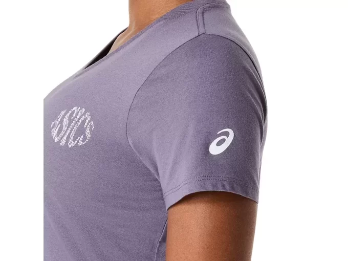 T-SHIRT A MANICHE CORTE CON SCOLLO A V ASICS NATURE DA DONNA