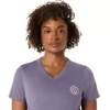 T-SHIRT A MANICHE CORTE CON SCOLLO A V ASICS NATURE DA DONNA