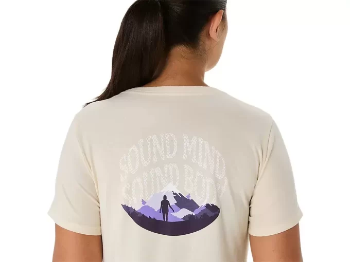 T-SHIRT A MANICHE CORTE CON SCOLLO A V ASICS NATURE DA DONNA