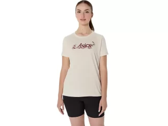 T-SHIRT A MANICHE CORTE CON SLOGAN FLOREALE ASICS DA DONNA