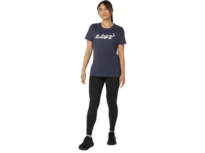 T-SHIRT A MANICHE CORTE CON SLOGAN FLOREALE ASICS DA DONNA