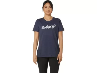 T-SHIRT A MANICHE CORTE CON SLOGAN FLOREALE ASICS DA DONNA