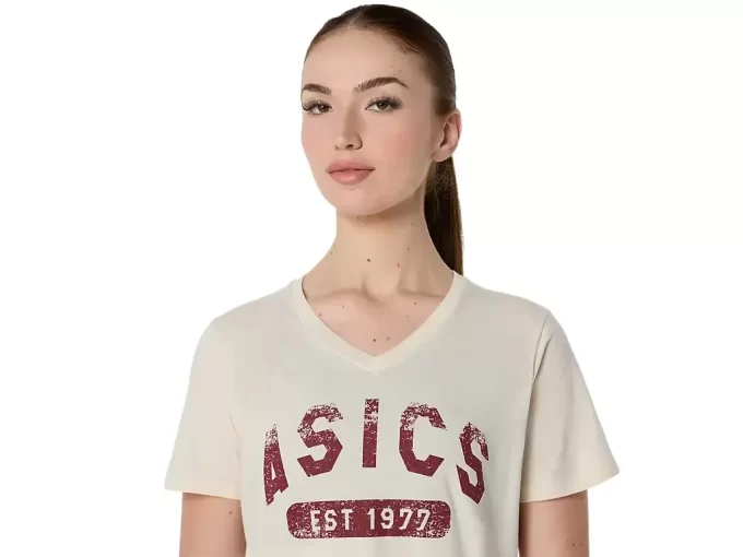 T-SHIRT DA DONNA A MANICHE CORTE CON SCOLLO A V EST 1977 T-SHIRT DA DONNA A MANICHE CORTE CON SCOLLO A V EST 1977