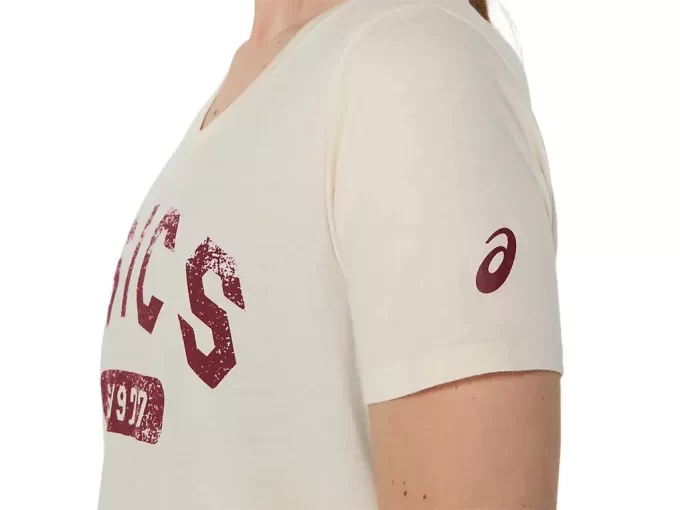 T-SHIRT DA DONNA A MANICHE CORTE CON SCOLLO A V EST 1977 T-SHIRT DA DONNA A MANICHE CORTE CON SCOLLO A V EST 1977