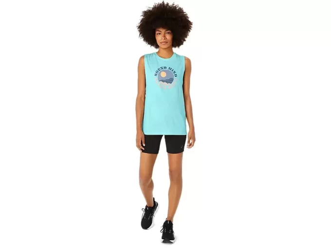 T-SHIRT MUSCOLARE CON SLOGAN ASICS SUN IN THE SKY DA DONNA T-SHIRT MUSCOLARE CON SLOGAN ASICS SUN IN THE SKY DA DONNA