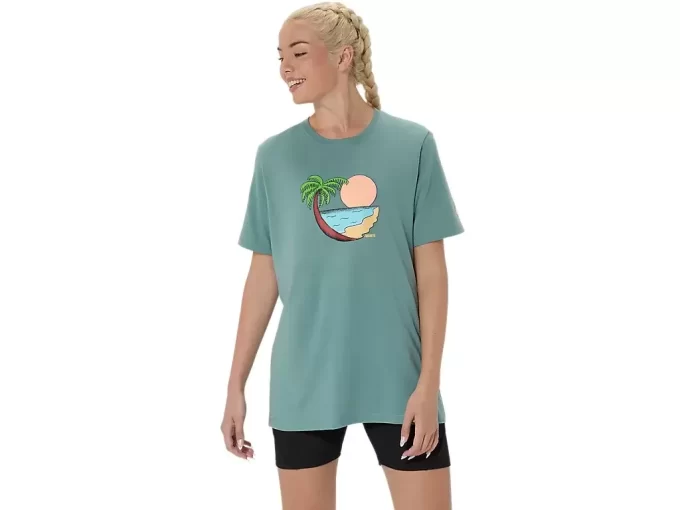 T-SHIRT UNISEX ASICS PALM IN THE SUN A MANICHE CORTE T-SHIRT UNISEX ASICS PALM IN THE SUN A MANICHE CORTE
