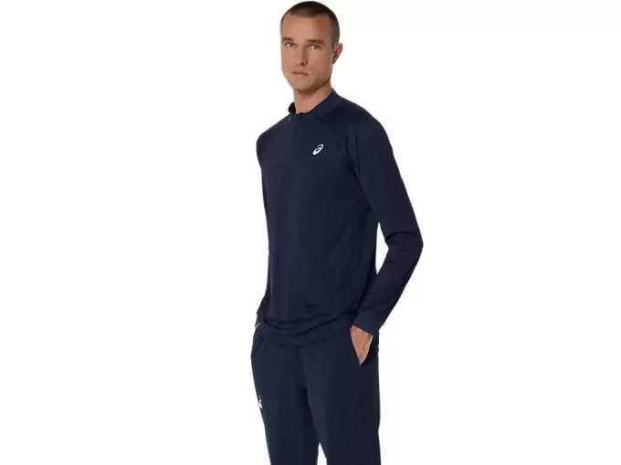 TOP A MANICHE LUNGHE CON 1/2 ZIP