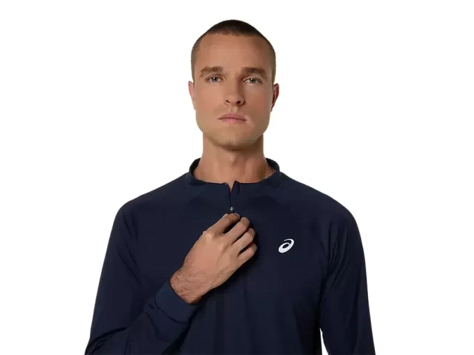 TOP A MANICHE LUNGHE CON 1/2 ZIP